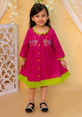 Red Embroidered Cotton Dress