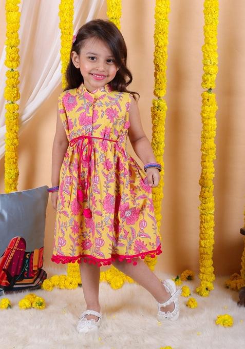 Yellow Printed Cotton Dress