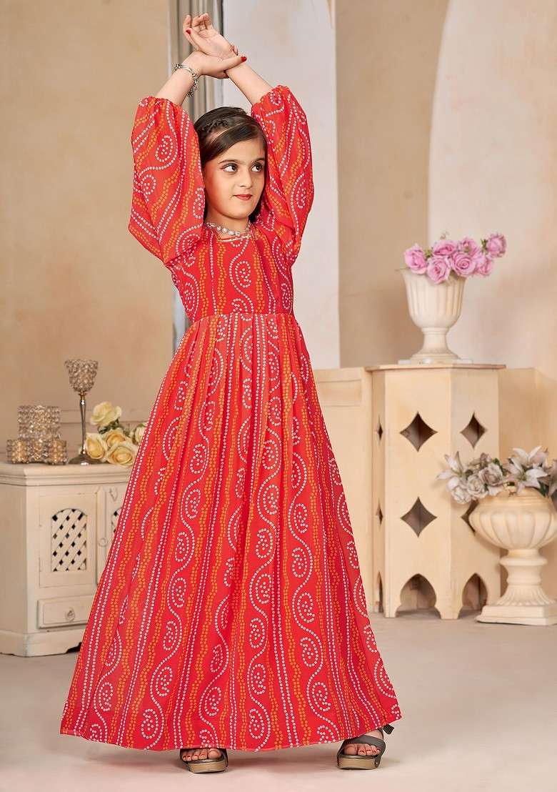 Orange And Pink Colour blocked Polyester Dress - Indya