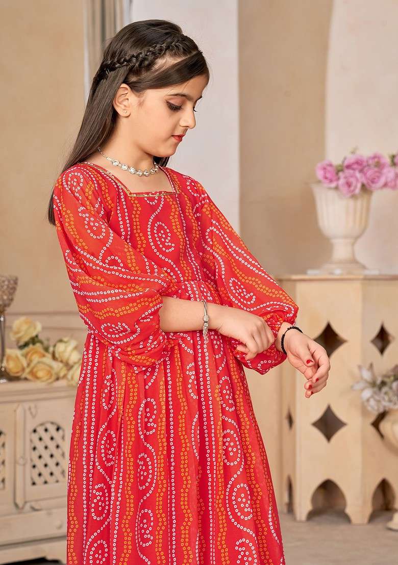 Orange And Pink Colour blocked Polyester Dress - Indya