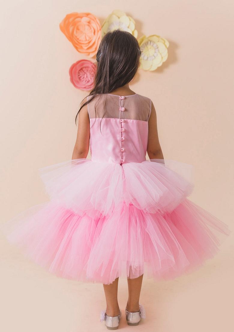 Pink Polyester Dress