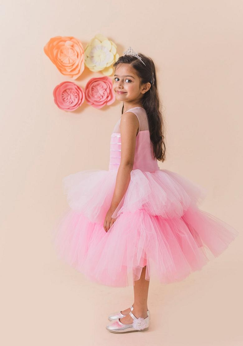 Pink Polyester Dress