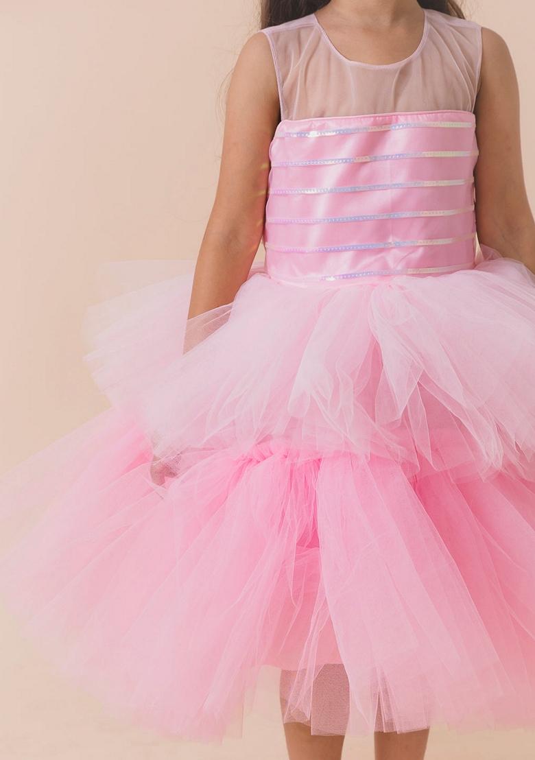 Pink Polyester Dress