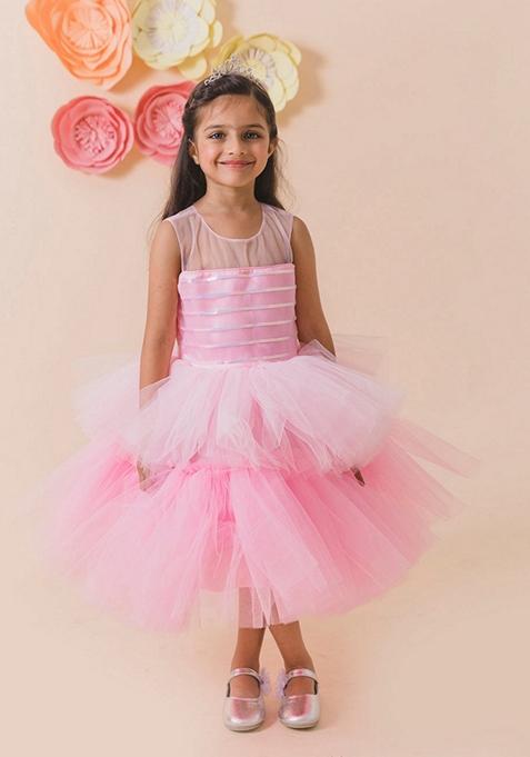 Pink Polyester Dress