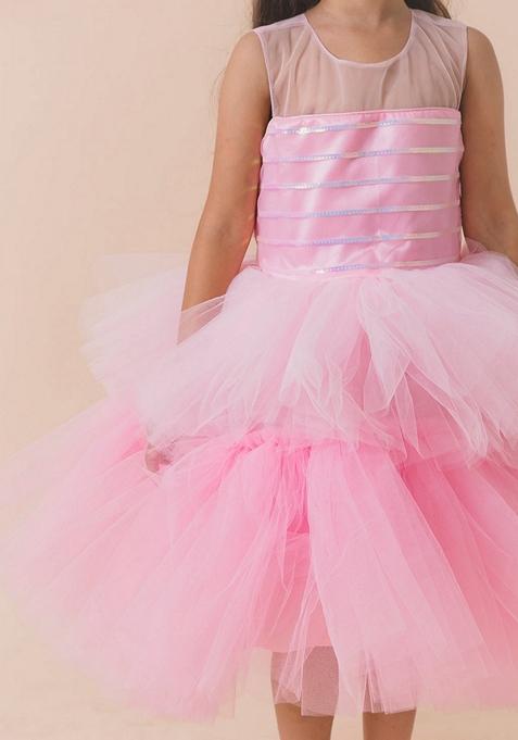 Pink Polyester Dress