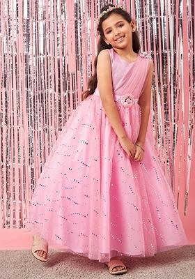 Pink Embellished Net Dress