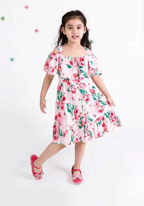 Pink Floral Cotton Dress