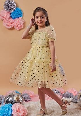 Yellow Embellished Net Dress