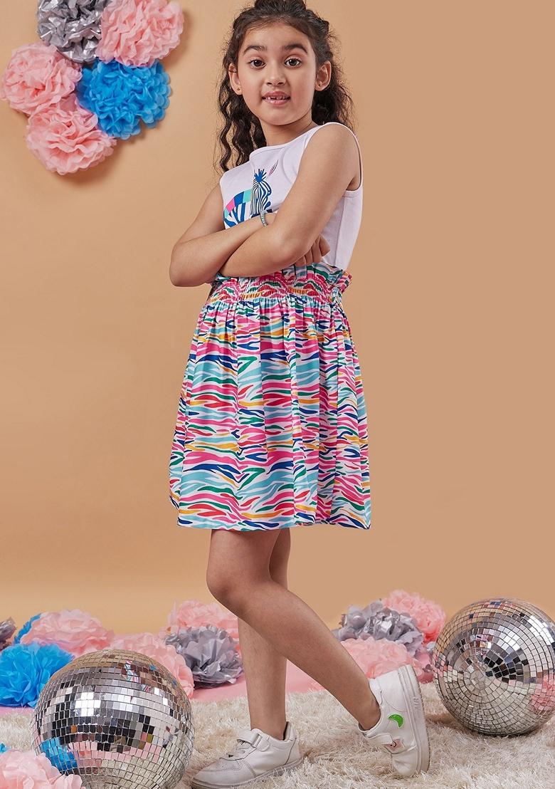 Multicolour Printed Hosiery And Poly Reyon Dress