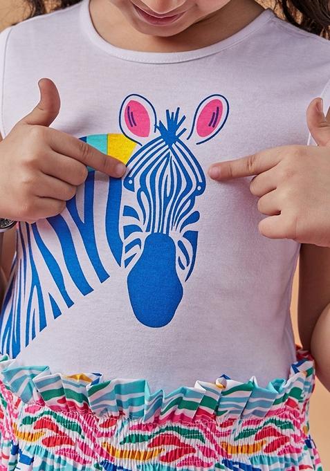 Multicolour Printed Hosiery And Poly Reyon Dress