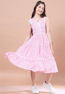 Pink Printed Cotton Dress