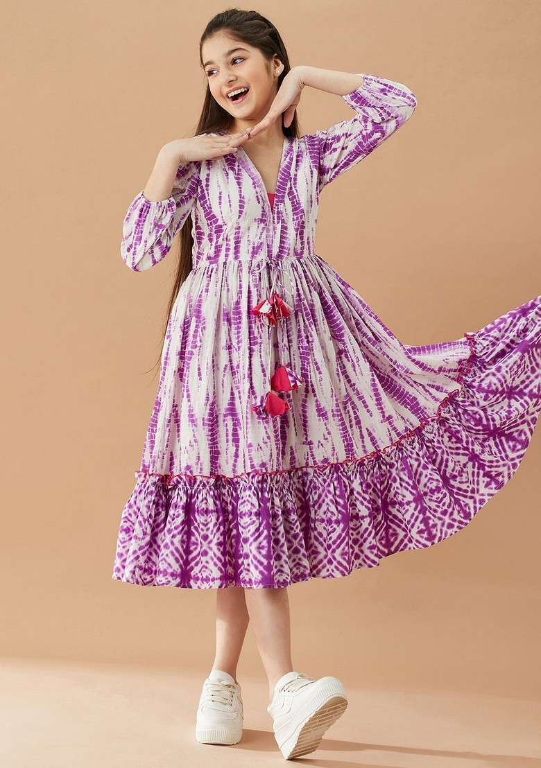Purple Cotton Dress - Indya