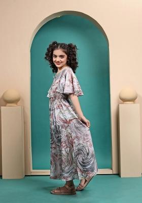 Multi Color Printed  Muslin Dress For Girls