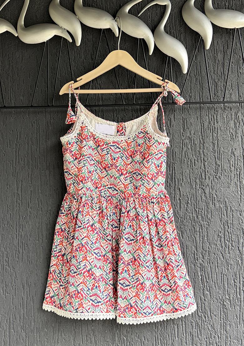 Multi Clour Strap Dress For Girls