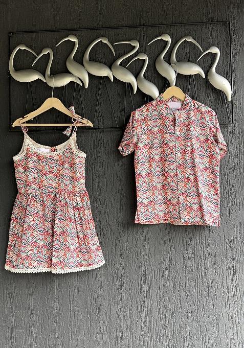 Multi Clour Strap Dress For Girls