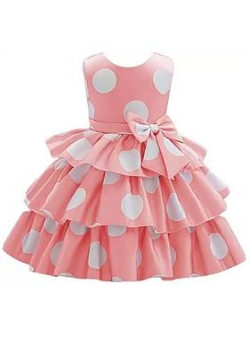 Orange Printed Cotton Dress For Girls