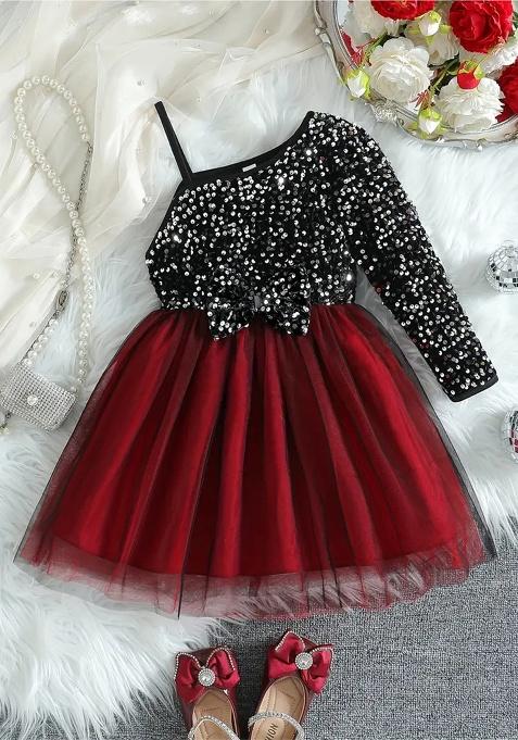 Black Embroidery Cotton Dress For Girls