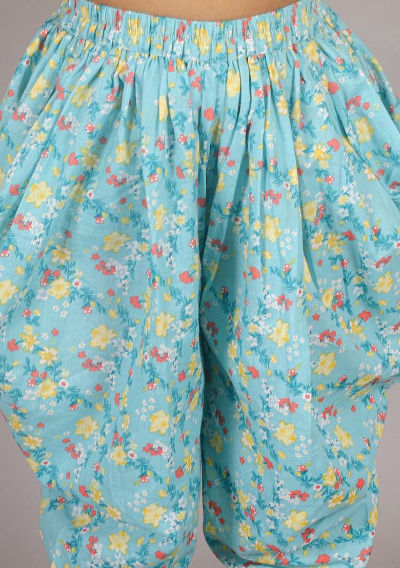 Yellow Printed Kurta With Dhoti Pants (Set of 2)