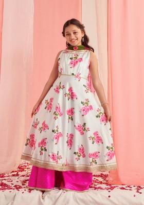 Blue Printed Kurta With Palazzo And Dupatta (Set of 3)