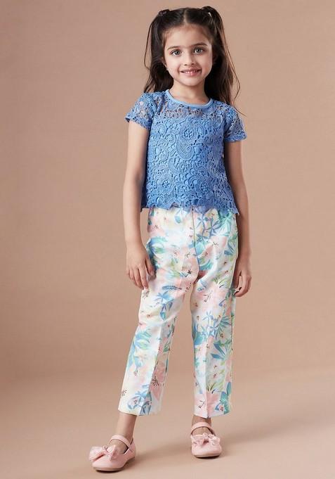 Blue Top With Pants (Set of 2)