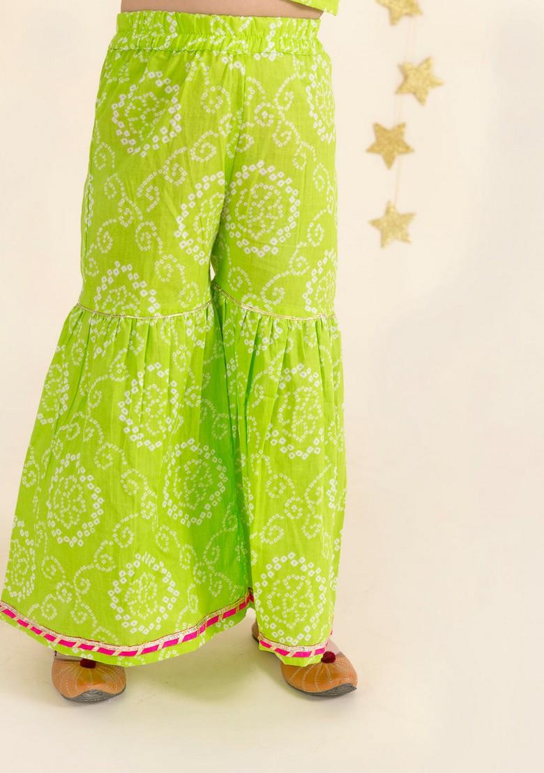 Green Embroidered Kurta With Sharara (Set of 2)