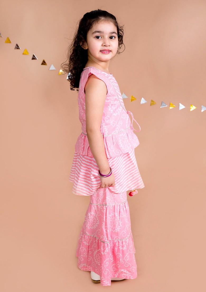 Pink Sharara With Kurta (Set of 2)
