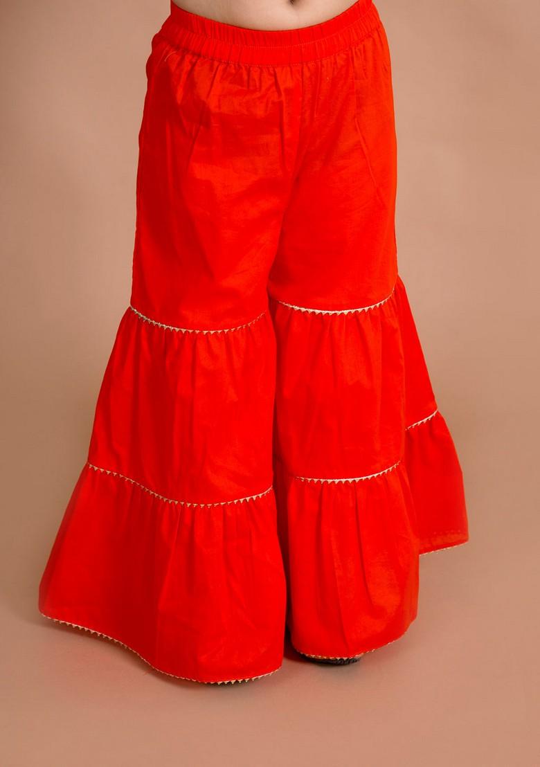 Yellow Printed Kurta With Sharara And Dupatta (Set of 3)