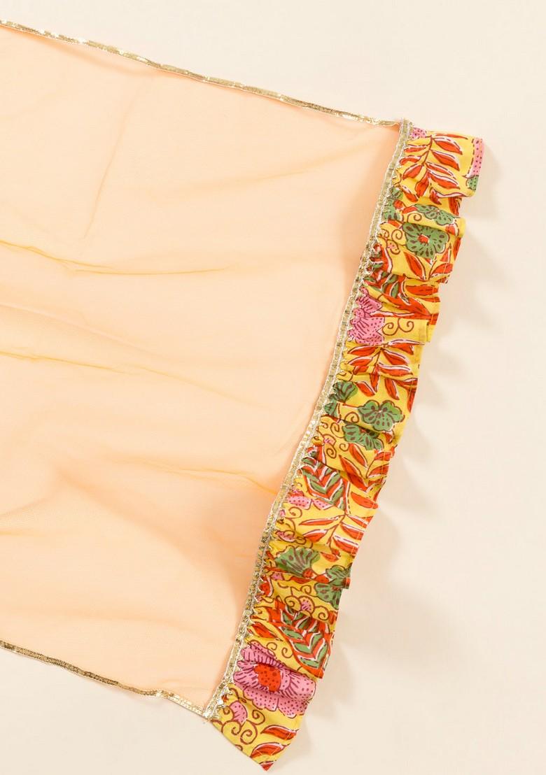 Yellow Printed Kurta With Sharara And Dupatta (Set of 3)