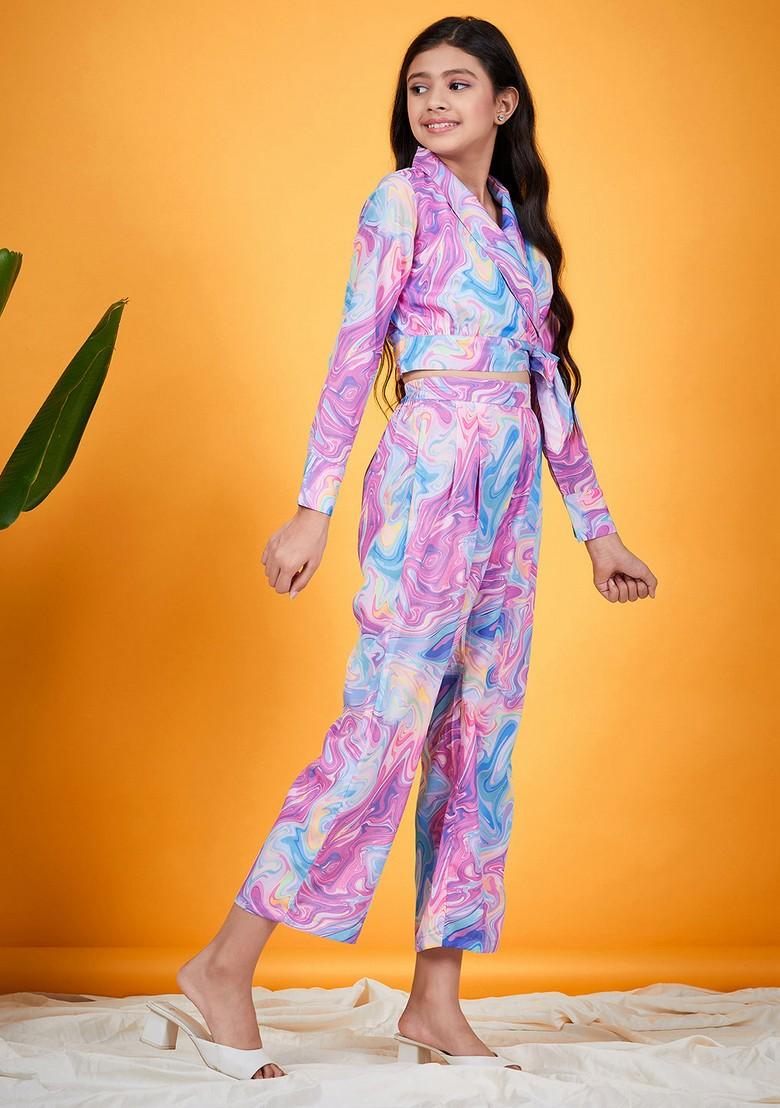 Multicolour Printed Top With Pants (Set of 2)