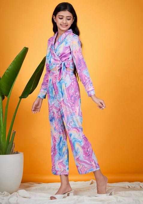 Multicolour Printed Top With Pants (Set of 2)