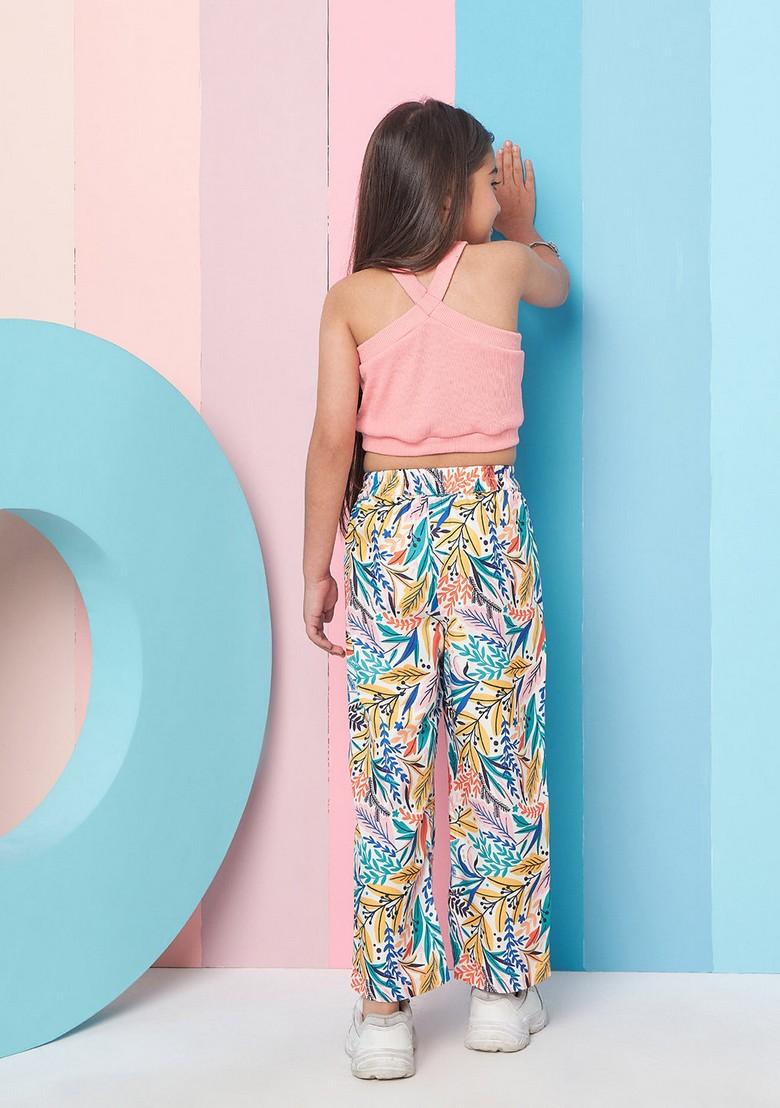Multicolour Printed Top With Pants (Set of 2)