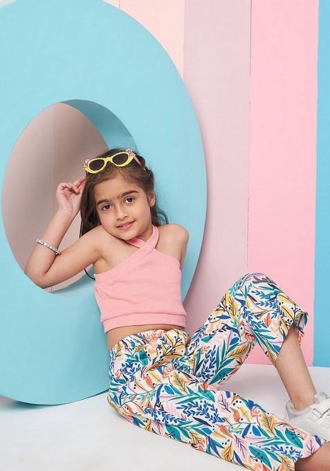 Multicolour Printed Top With Pants (Set of 2)