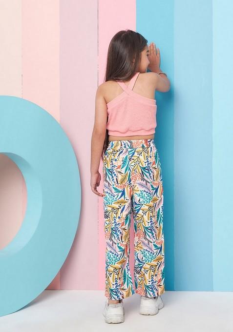 Multicolour Printed Top With Pants (Set of 2)