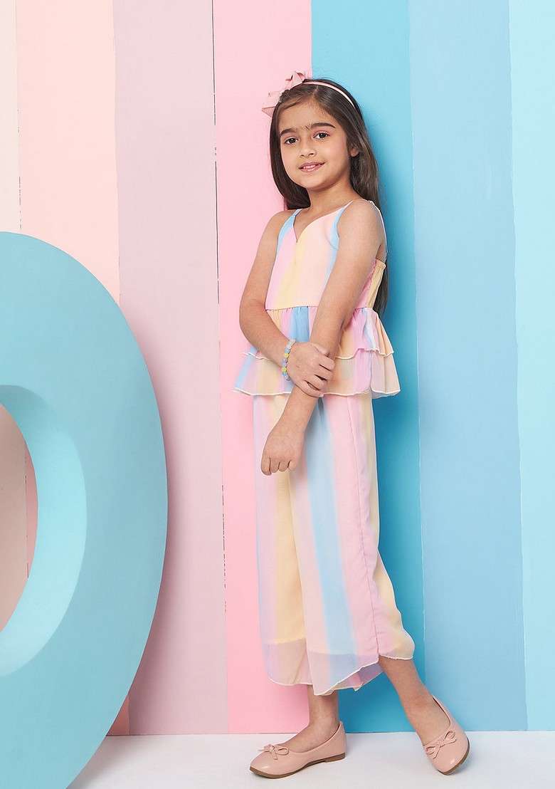 Multicolour Top With Pants (Set of 2) - Indya
