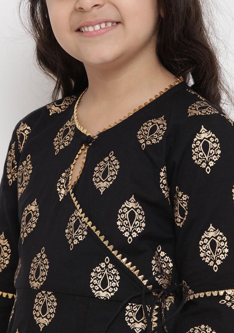 Black Printed Kurta With Palazzo (Set of 2)