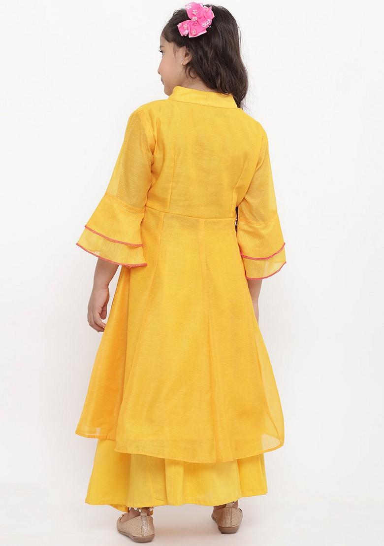 Yellow Printed Kurta With Palazzo (Set of 2)