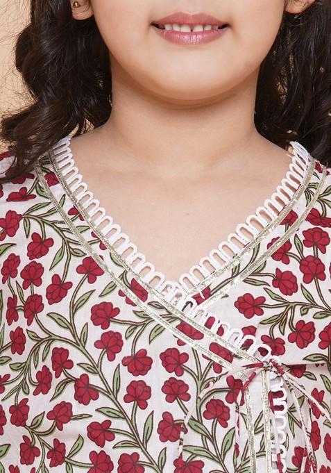 Off White Printed Sharara With Kurta (Set of 2)