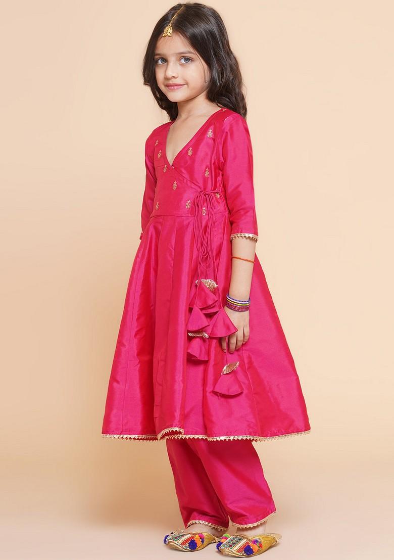 Blue Embroidered Kurta With Pants And Dupatta (Set of 3)