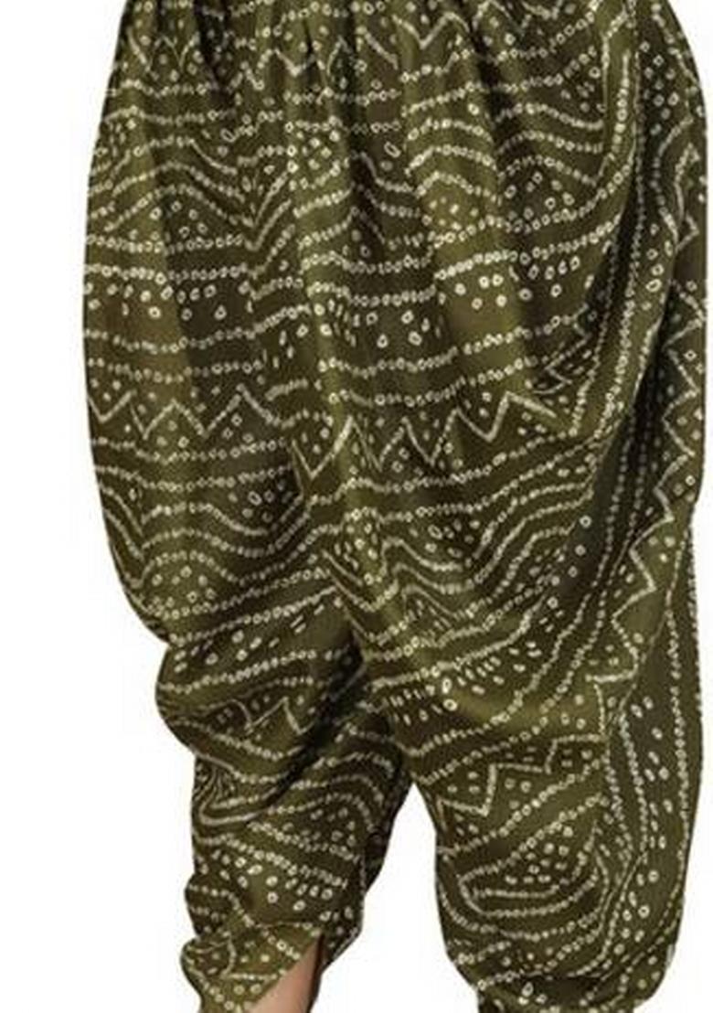 Green Printed  Cotton Sharara Set With Dupatta For Girls
