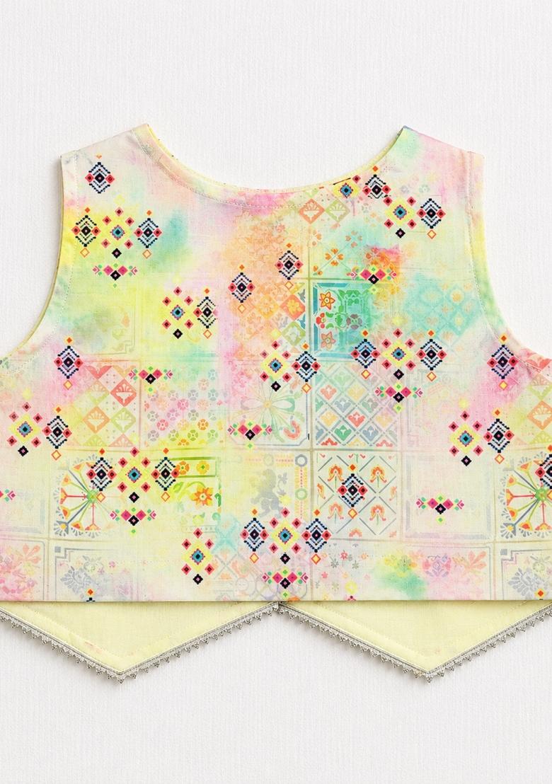 Multicolor Printed Polyester Sets And Suits For Girls - Indya
