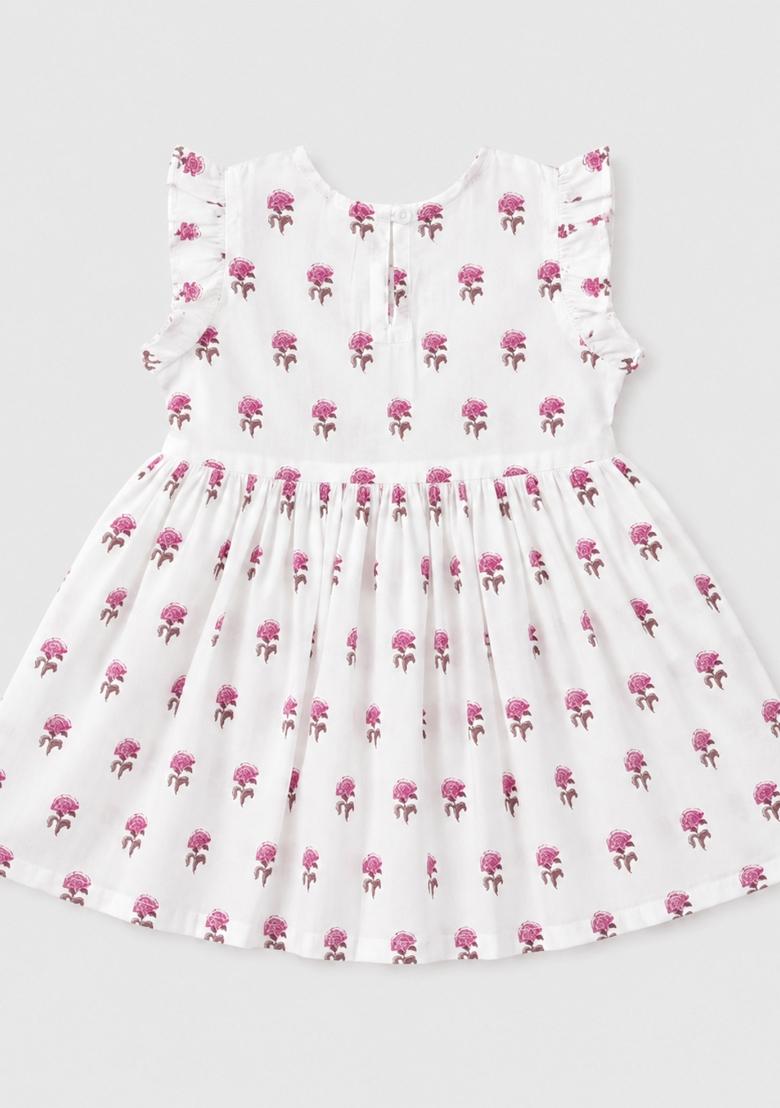 Pink Printed Cotton Co-Ord Set For Girls - Indya