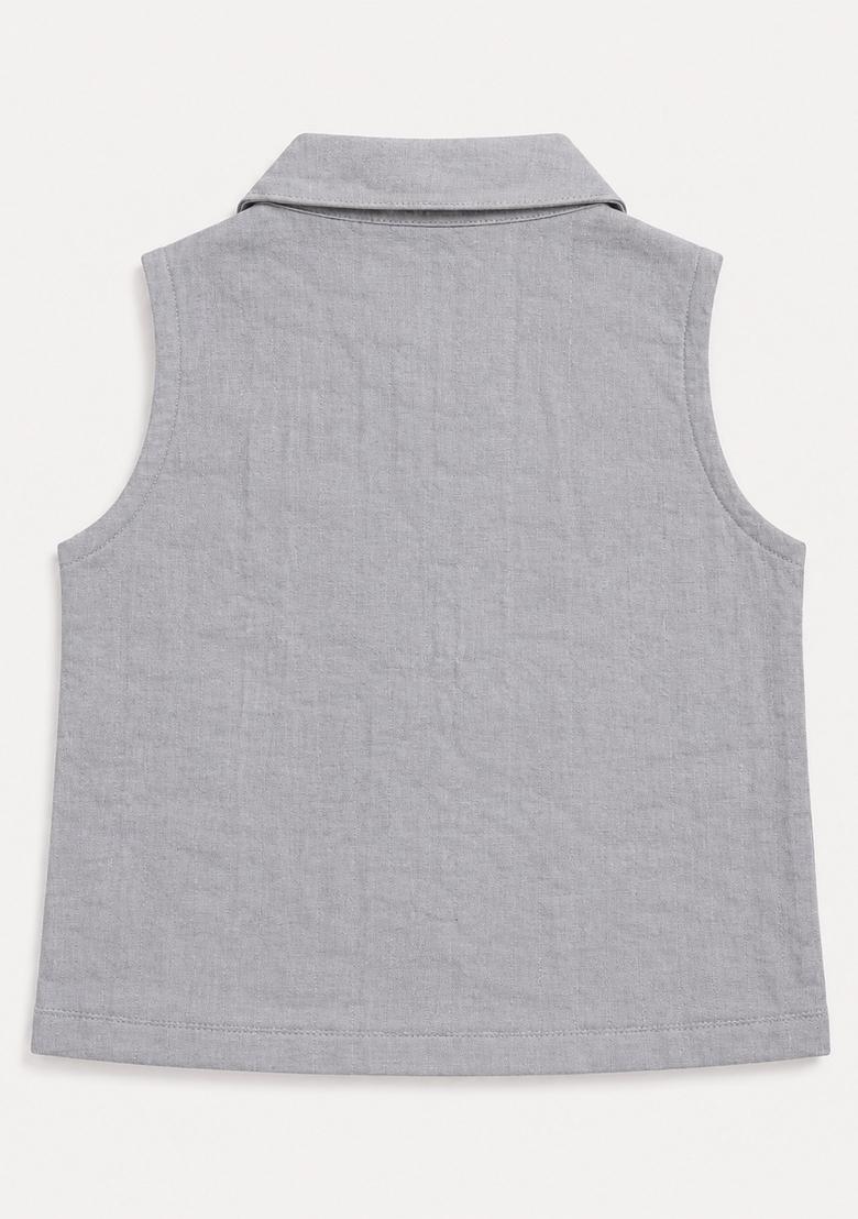 Lavender Solid Cotton Co-Ord Set For Girls - Indya