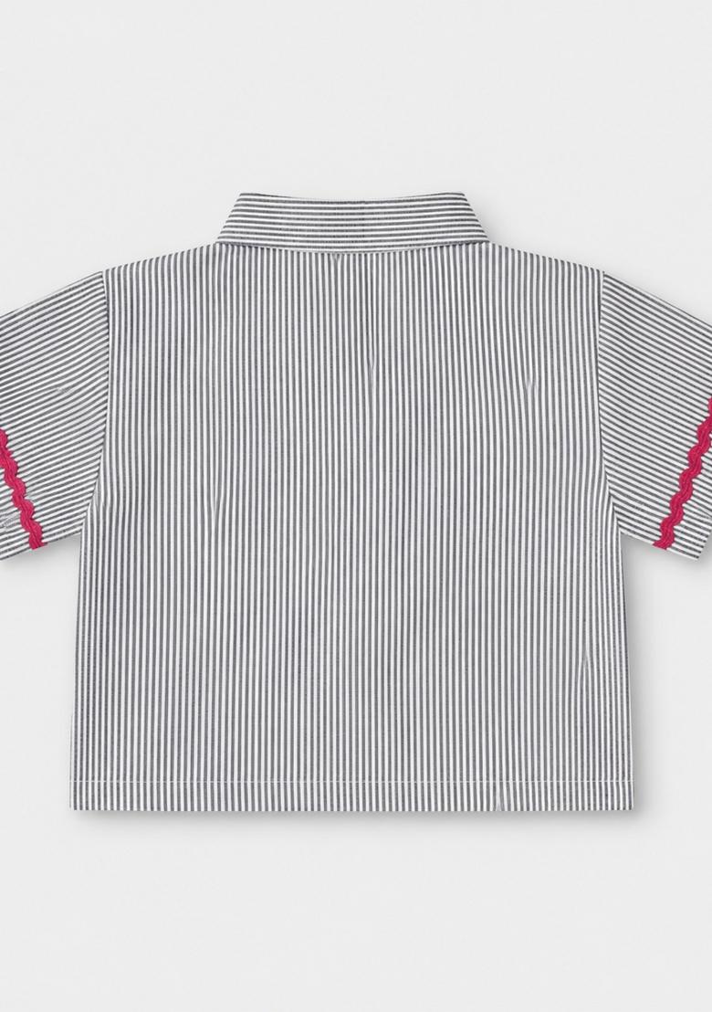 White Stripes Cotton Co-Ord Set For Girls - Indya