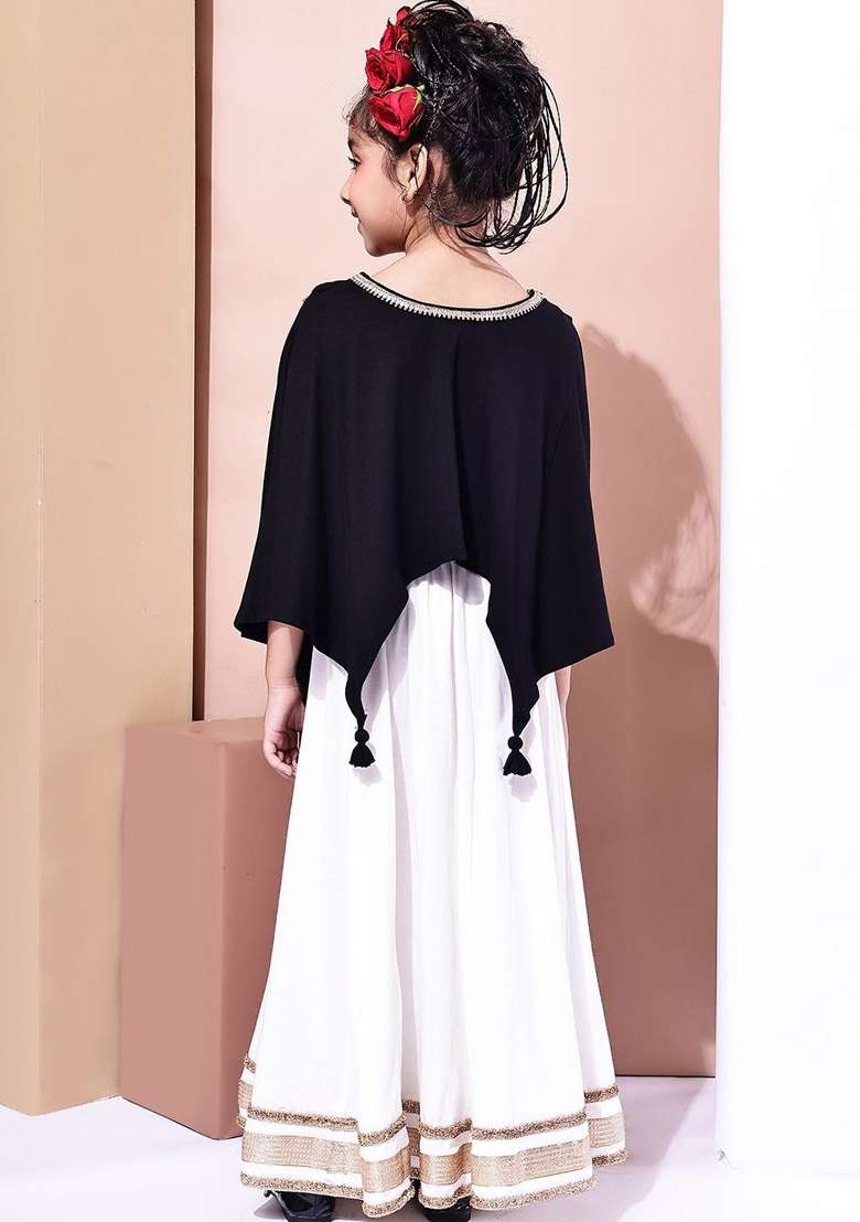 Black Solid Viscose Co Ords Set For Girls - Indya