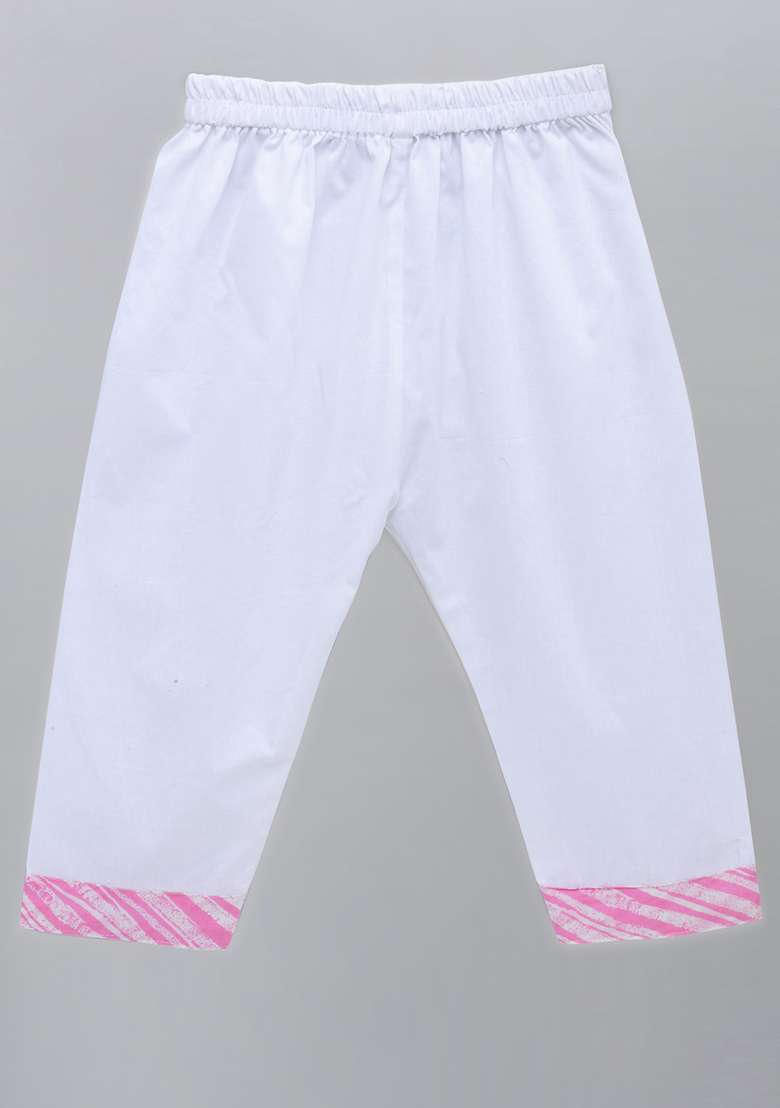 Pink Printed Cotton Kurta Set For Girls - Indya