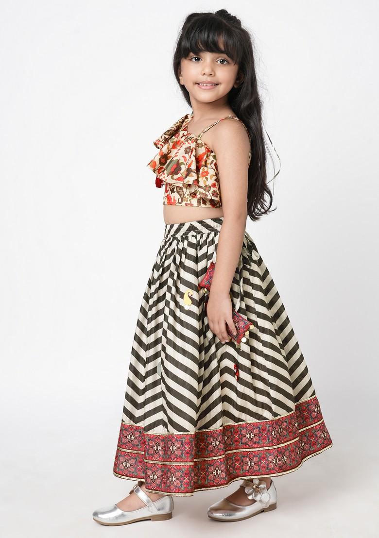 Black Hand Embroidered Lehenga With Blouse And Dupatta (Set of 3) - Indya