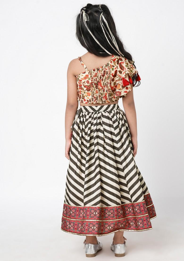 Black Hand Embroidered Lehenga With Blouse And Dupatta (Set of 3) - Indya