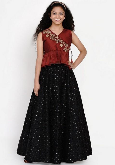 White Printed Lehenga With Blouse (Set of 2)