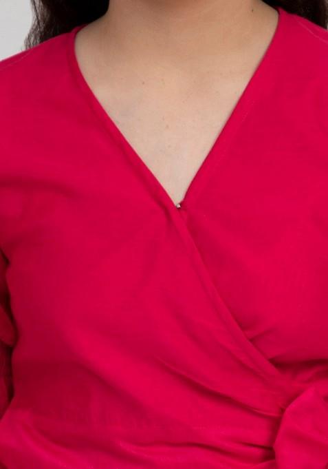 Pink Printed Lehenga With Blouse (Set of 2)