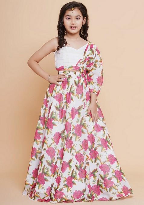 Off White Printed Lehenga With Blouse (Set of 2)